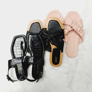 NEW Crevo Abound Nine West Bundle of 3 Slip On Summer Flat Casual Sandals S157